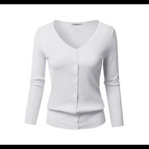 White button down cardigan xl fits like xxl